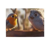 Two Cute Birds Wooden Puzzle 500 Piece Jigsaw Puzzle for Adults Challenging Puzzle for Game Size 15"x20.4"