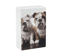 Two Cute Bulldog Dogs Cigarette Case Portable Novelty Cigarette Packing Box Crush Proof Waterproof Cigarette Box Novelty Gifts for Friend