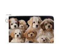 Two Cute Bulldog Dogs Wallet for Men Women Canvas Coin Purse Zippered Change Holder with Secure Closure, Cute Pet Dogs, One Size