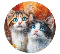 Two Cute Cats 1000pcs (67.5x67.5cm) Erwachsenenpuzzle - Erwachsenenpuzzle DIY-Puzzlespielzeug