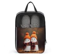 Two Cute Ghosts in an Autumn Forest Shoe Bag for Travel Daily Use Anti-dust Storage Carrier Golf Shoe Pouch