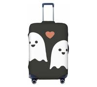 Two Cute Ghosts in Love Elastic Travel Luggage Covers Dustproof Scratch-Resistant Suitcase Protector Fit 22-24 Inch