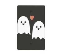 Two Cute Ghosts in Love Single Toggle Blank Wall Plate Light Switch Cover Decorative 1 Gang for Kitchen Room Bathroom Size 11.4x7cm