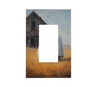 Two Cute Ghosts Old Abandoned House Light Switch Wall Plate Faceplate Cover Single Rocker 1 Gang Decorator Outlet Receptacle Covers for Home Kitchen Room Bathroom Decor