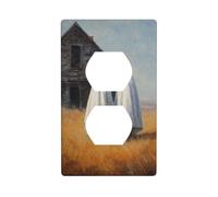 Two Cute Ghosts Old Abandoned House Outlet Cover Light Switch Cover Decorative 1 Gang Wall Plate for Kitchen Room Bathroom Size 7x11.4cm