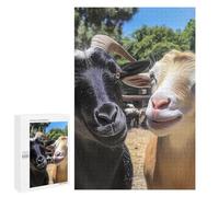 Two Cute Goats Wooden Jigsaw Puzzles for Adults Funny Intelligent Games Home Decor Artwork for Home Office