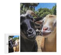 Two Cute Goats Wooden Jigsaw Puzzles for Adults Funny Intelligent Games Home Decor Artwork for Home Office