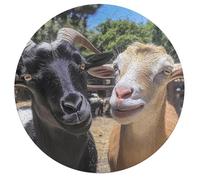 Two Cute Goats Wooden Jigsaw Puzzles for Adults Funny Intelligent Games Round Home Decor Artwork