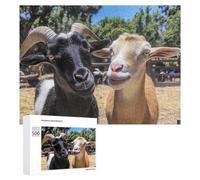 Two Cute Goats Wooden Jigsaw Puzzles for Adults Intelligent Games Home Decor Artwork for Home Office 500 PCS