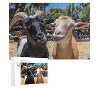 Two Cute Goats Wooden Jigsaw Puzzles for Adults Intelligent Games Home Decor Artwork for Home Office 300 PCS