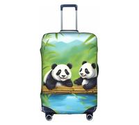 Two Cute Pandas Suitcase Covers L Fashion Personality Prints Suitable for Business and Outdoor Use