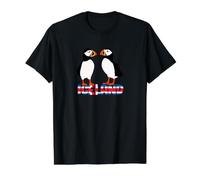 Two Cute Puffins from Iceland Value Graphic T-Shirt, Men, Black, L