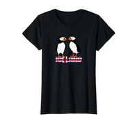 Two Cute Puffins from Iceland Value Graphic T-Shirt, Women, Black, M