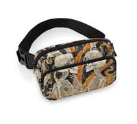 Two Dancing Skeletons Fanny Pack for Men Women, Durable Sling Chest Bag with Adjustable Strap & Large Pocket, Small Crossbody Bag for Running, Hiking, Cycling, Travel