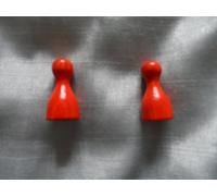 Two Dark Orange Wooden Escape from Colditz Pawns