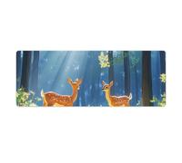 Two Deer in The Forests Mouse Pad Desk Mat Non-Slip Mousepad Writing Pads Office Decor 30x80cm