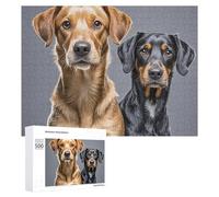 Two Different Dogs 500 Piece Jigsaw Puzzle for Adults Challenging Puzzles for Cognitive Workout Unique Shaped Jigsaw Puzzle Relaxing Gift Home Wall Decor
