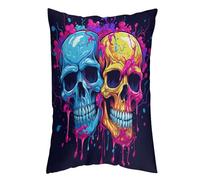 Two Different Skulls Pillow Case Super Soft Breathable Smooth Pillowcase for Hair and Skin Cute Aesthetic Bed Sleeping Cooling Pillow Covers Gifts for Women Men 12 "x20