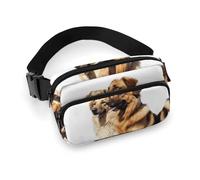 Two Dog Fanny Pack for Women Men Waist Bag Belt Bag Adjustable Casual Bag for Travel Sports Hiking, white, 7.9x5.1inches