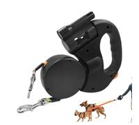 Two Dog Lead Non Slip Foldable Waterproof LED Lights 360 Degree Rotation
