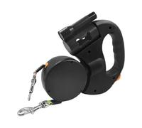 Two Dog Lead,Non Slip Foldable Waterproof LED Lights 360 Degree Rotation Tool - Retractable Double Dog Lead - for Camping Outside Walking Beach Hiking Running Ground Poop