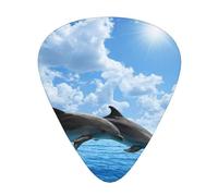 Two Dolphins,12 Pcs Guitar Pick,3 Different Thickness Plectrums for Acoustic Guitar Bass Ukulele (0.46mm 0.96mm 0.71mm)