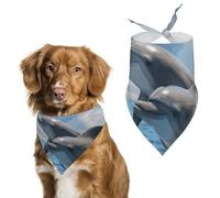 Two Dolphins Dog Bandana Washable & Adjustable Triangle Scarf, Breathable Pet Scarf for Small Medium Large Pets, Cute Fashion Pet Accessory