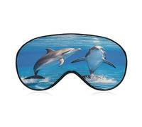 Two Dolphins Eye Mask Sleep Mask for Side Sleeper Women Men Pressure-Free & Light Block-Out Blindfold Soft Comfortable Eye Covers Breathable Blindfold Adjustable