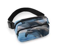 Two Dolphins Fanny Pack for Women Men Adjustable Waist Bag Belt Bag for Travel Sports Hiking, style, 20x13cm