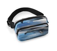 Two Dolphins Full Printed Fanny Pack,Zipper Belt Bag Cute Crossbody Bag Hip Bum Bag with Adjustable Strap