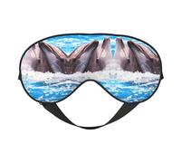 Two Dolphins in The Water Sleep Eye Mask Comfortable Eyes Hade for Sleeping,Light Blocking Sleep Mask with Adjustable Strap