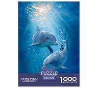 Two Dolphins Jigsaw Puzzles Puzzles for Adults Kids. 1000 Pieces Animal Great Gifts Challenge Toy Educational Games Home Decoration for Adults& Kids Age 14 Years Up 70x50cm/1000pcs