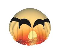 Two Dolphins Jumping Shaped Heart Double Layer Elastic Waterproof Shower Cap Reusable Bath Cap