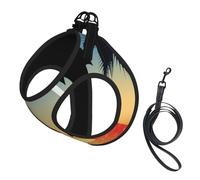 Two Dolphins Jumping Shaped Heart,Pet Harness,Adjustable Reflective Dog Harness,Pet Leash Vest,S