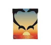 Two Dolphins Jumping Shaped Heart, Squeeze Top Wallet Women Storage Bag Small Coin Purse Change Pouch