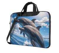 Two Dolphins Laptop Bag 13-15.6Inch, 360° Protective Laptop Sleeve Case Shockproof Messenger Shoulder Bag Waterproof Computer Case Carrying Cover Briefcases for Men Women