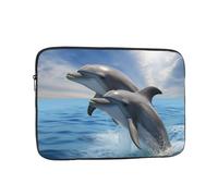 Two Dolphins Laptop Sleeve for Women Men, 15 Inch Waterproof Laptop Bag Lightweight Notebook Computer Cover Bag