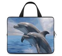 Two Dolphins Laptop Sleeve Ultra-Thin, Waterproof 13inch Laptop Bags, Portable Protective Computer Bag with Hand Strap