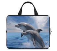 Two Dolphins Laptop Sleeve Ultra-Thin, Waterproof 17inch Laptop Bags, Portable Protective Computer Bag with Hand Strap