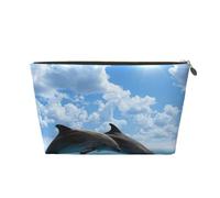 Two Dolphins, Makeup Bag Cosmetic Bag Portable Travel Toiletry Bag Pencil Case Toiletry Pouch