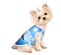 Two Dolphins print Dog Clothes T Shirts for Small Dogs Breathable Puppy Kitten Dog Shirts for Pet Dogs Cats