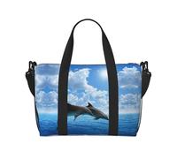 Two Dolphins Print Travel Duffel Bags Weekender for Women,Lightweight Carry On Bag,Personal Item Bag