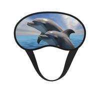 Two Dolphins Sleep Mask for Side Sleeper, Blackout Eye Mask for Women Men, Zero Pressure Sleeping Masks Soft Breathable Eye Cover Comfortable Blindfold Eyeshade for Night Sleep
