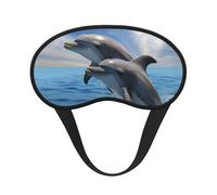 Two Dolphins Sleep Mask for Side Sleeper Eye Mask for Sleeping Light Blocking Soft Breathable Sleep Eye Mask for Women Men Adjustable Elastic Strap Travel Nap Blackout Eye Shade Cover