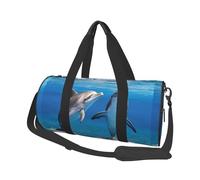 Two Dolphins Travel Duffel Bag Sports Gym Bag, Lightweight Overnight Weekender Bag With Shoes Compartment Yoga Gym Sports Bag For Men Women