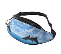 Two Dolphins Waist Bag Bumbags for Men Women, Print Polyester Waist Pack for Travel Walking Sport with Adjustable Strap
