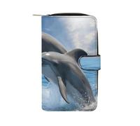 Two Dolphins Wallet Multifunctional Wallets for Men Compact Wallet Purse Passport Bag