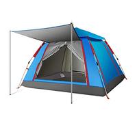 Two Doors 4 Season Tent for 3-4 Persons, Camping Automatic Pop Up Tent Sun Shade Anti UV for Beach/Hiking/Backpacking/Fishing Instant Sun Shelter Canopy, Blue