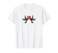 Two Dove Birds and A Heart Value Graphic T-Shirt, Men, White, L