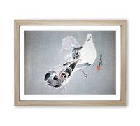 Two Doves By Ogata Gekko Asian Japanese Framed Print | A4 Oak Framed Wall Art | Ready to Hang | Asian Animal Picture | Living Room Bedroom Lounge Office